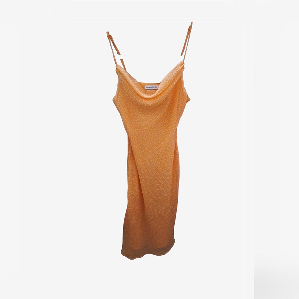 Yellow Polka Dot - UO Ava Cowl Neck Slip Dress - Urban Outfitters